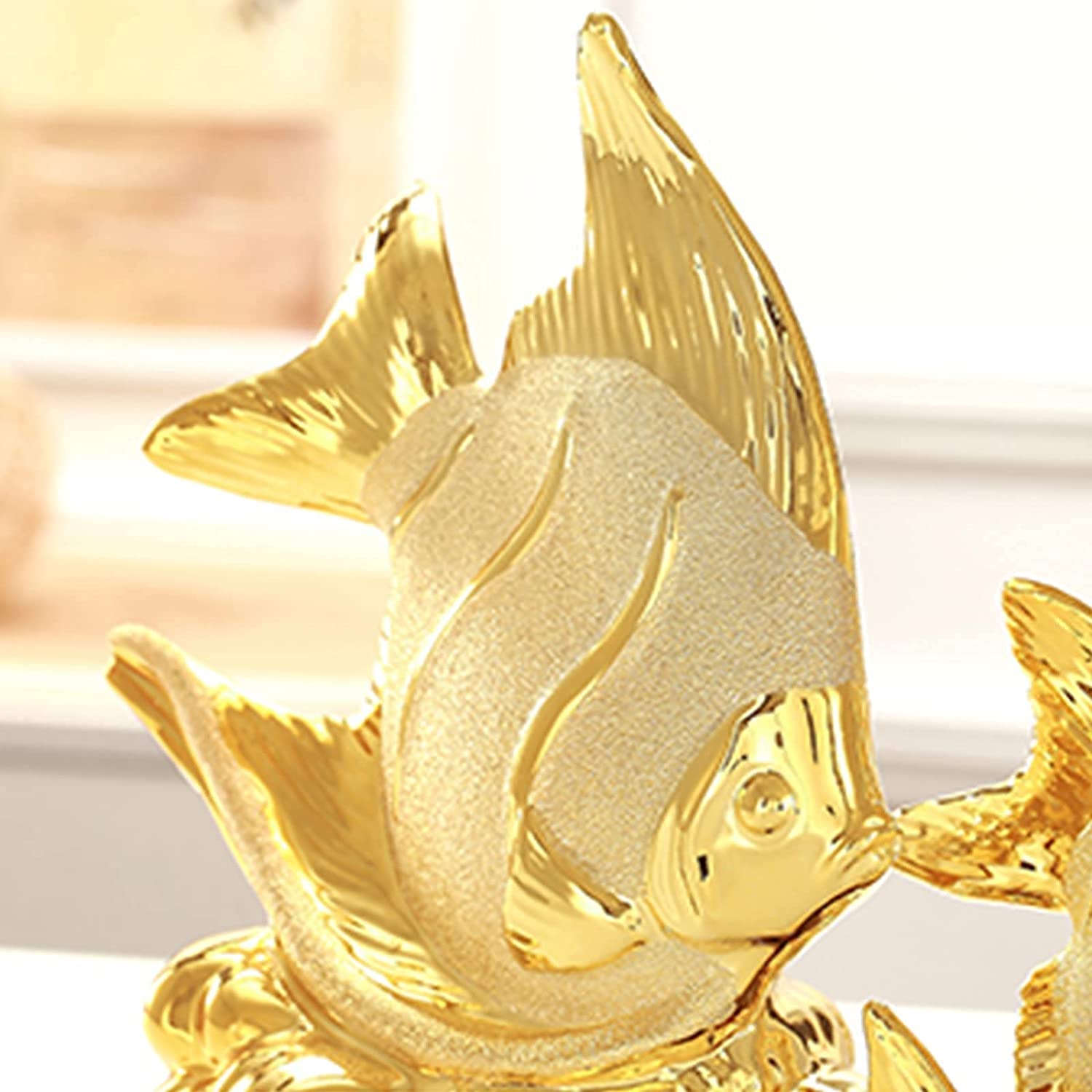 Estatua de pez Dorado, más tranquilizador para Usar Materiales respetuosos con el Medio Ambiente, decoración de Escritorio para el hogar, Sala de Estar, Oficina