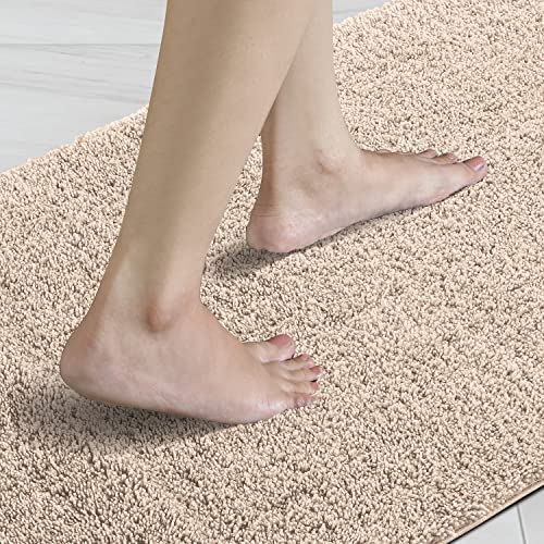 Image of Obsessions Ultra-Absorbent Quick-Dry Bath Runner | 1400 GSM Polyester | Soft, Non-Slip & Fast-Drying Bathroom Rug for Safety & Comfort | 60 x 150 cm | Light Beige