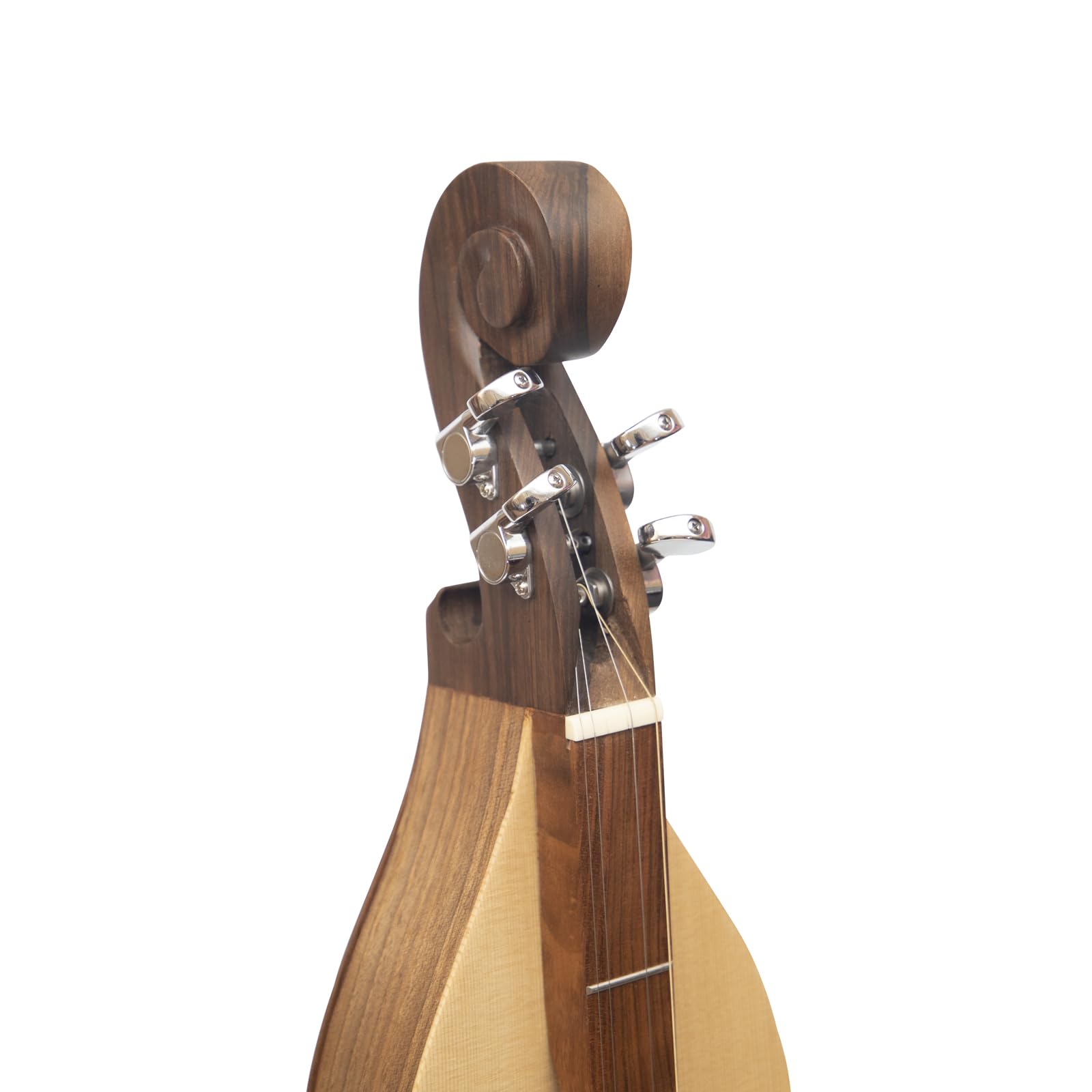 4-saitige Berg Dulcimer Knotwork Scroll Walnuss mit Nickel-Finish Hardware