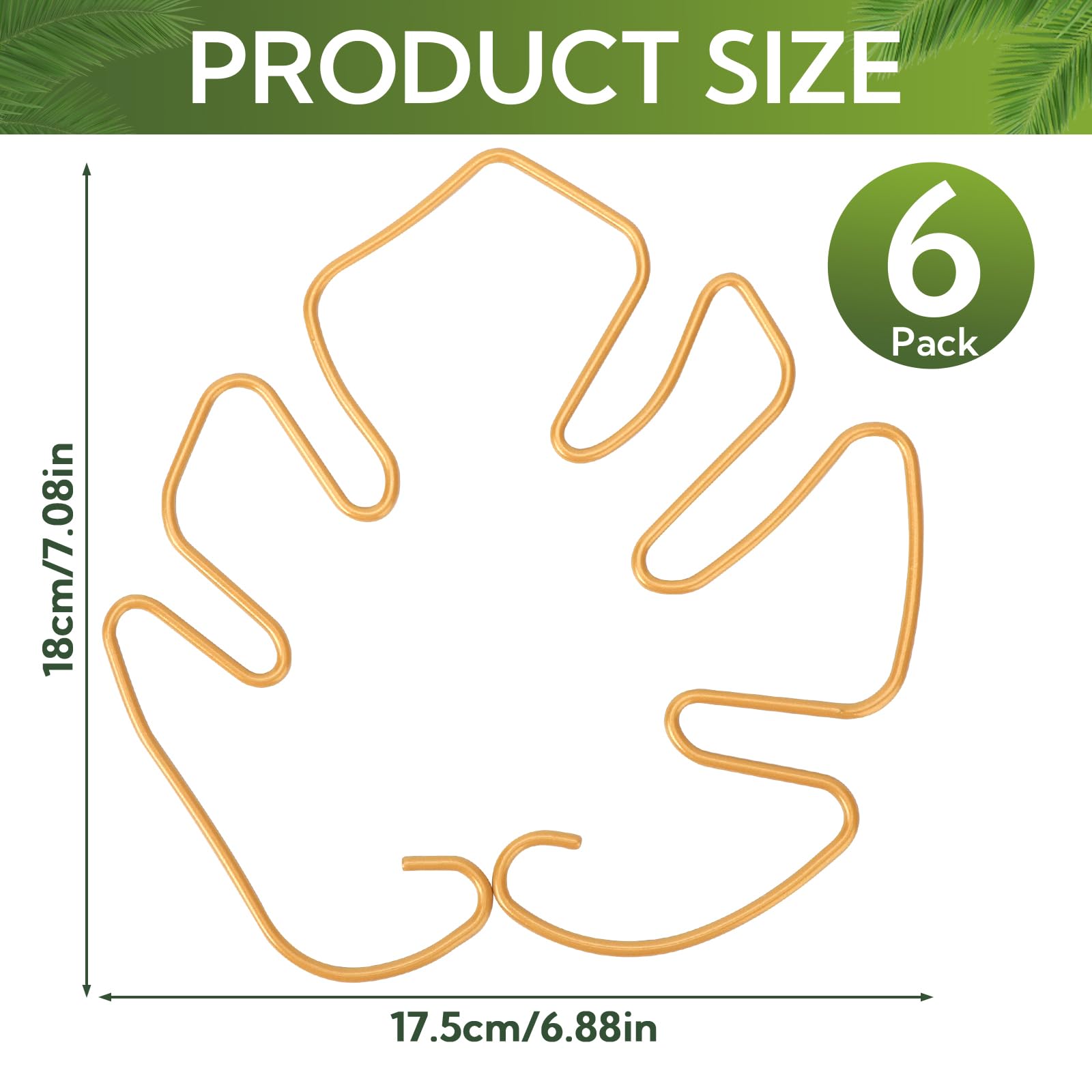 Monstera Lot de 6 supports de tige pour plantes d'intérieur, design unique pour plantes grimpantes, ensemble de pinces en bambou en coquillage de tortue, support parfait pour une croissance