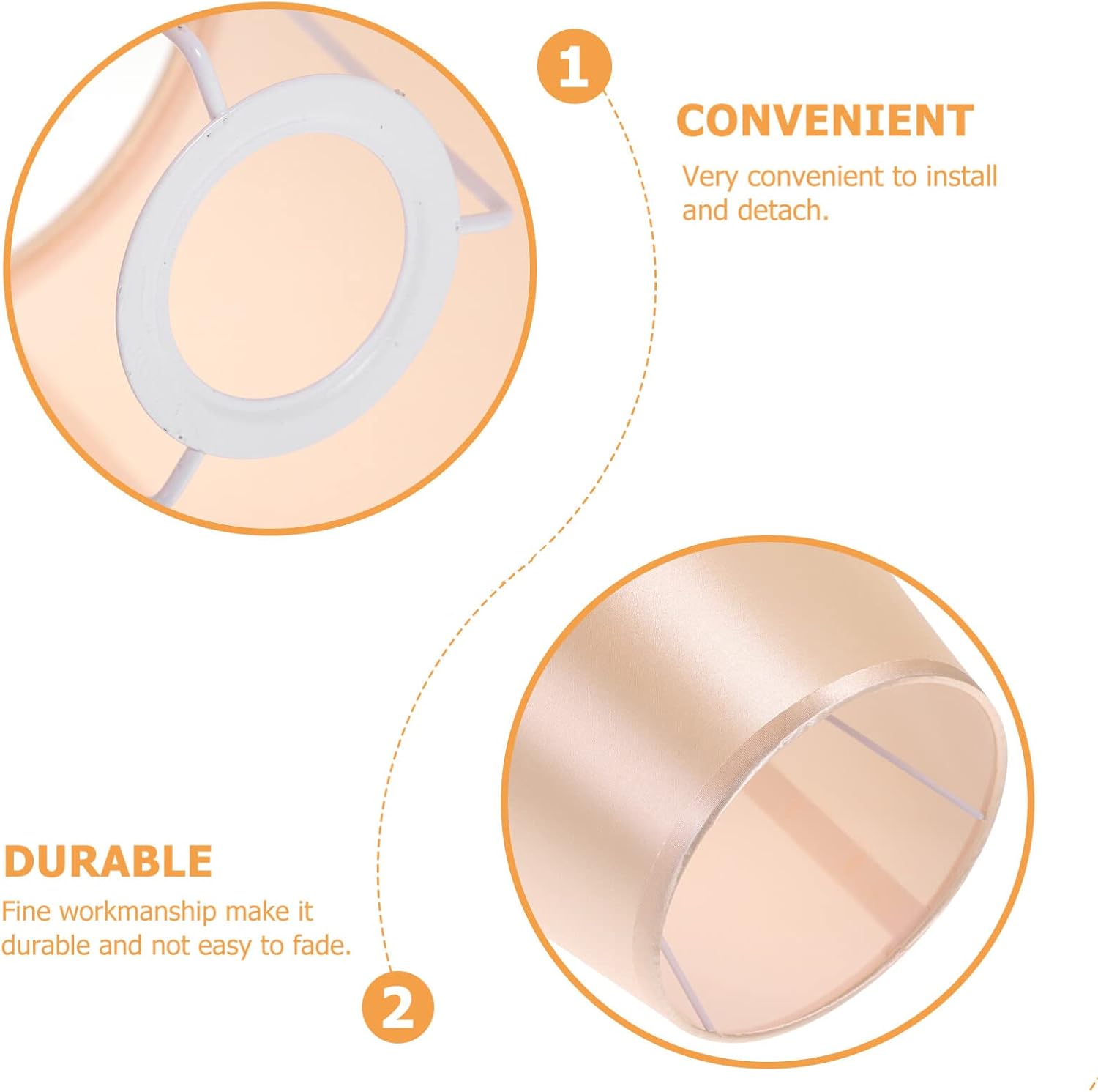 MAGICLULU Round Fabric Lampshade Delicate Replacement Light Cover for Table Bedside Lamps Chic Color Easy Installation for Bedroom and Living Room Decor