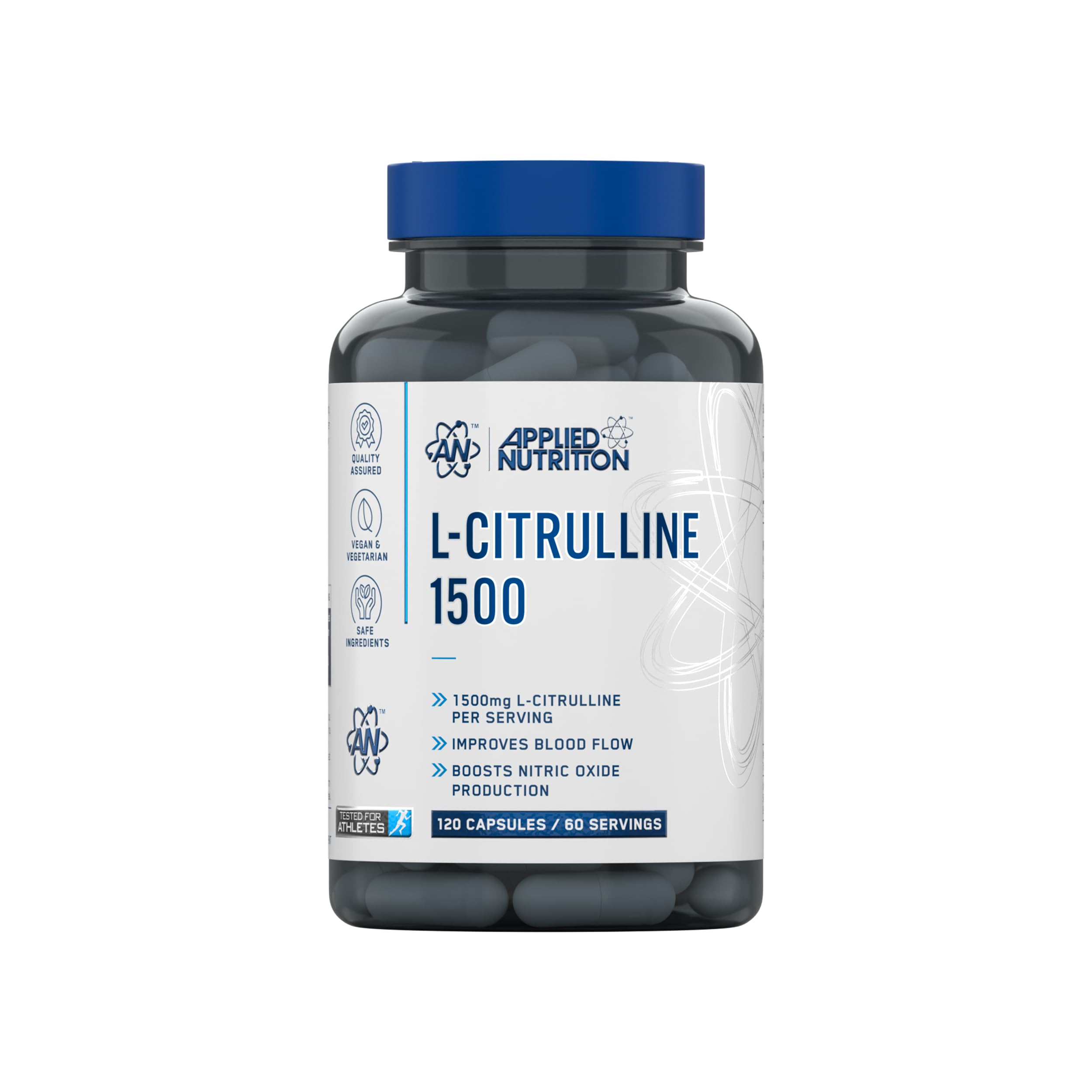Applied Nutrition L-Citrulline 1500-1500mg L Citrulline Per Serving, Citrulline Capsules for Muscle Pump, Muscle Recovery Supplement, Increases Levels of L-Arginine and Nitric Oxide - 60 Servings