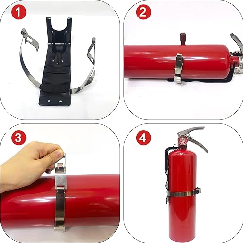 Miniatura 3 de Soporte de montaje para extintores de incendios de 5 libras para el hogar, negocios, camión, RV pequeños mini-extintores - Soporte de extintor de