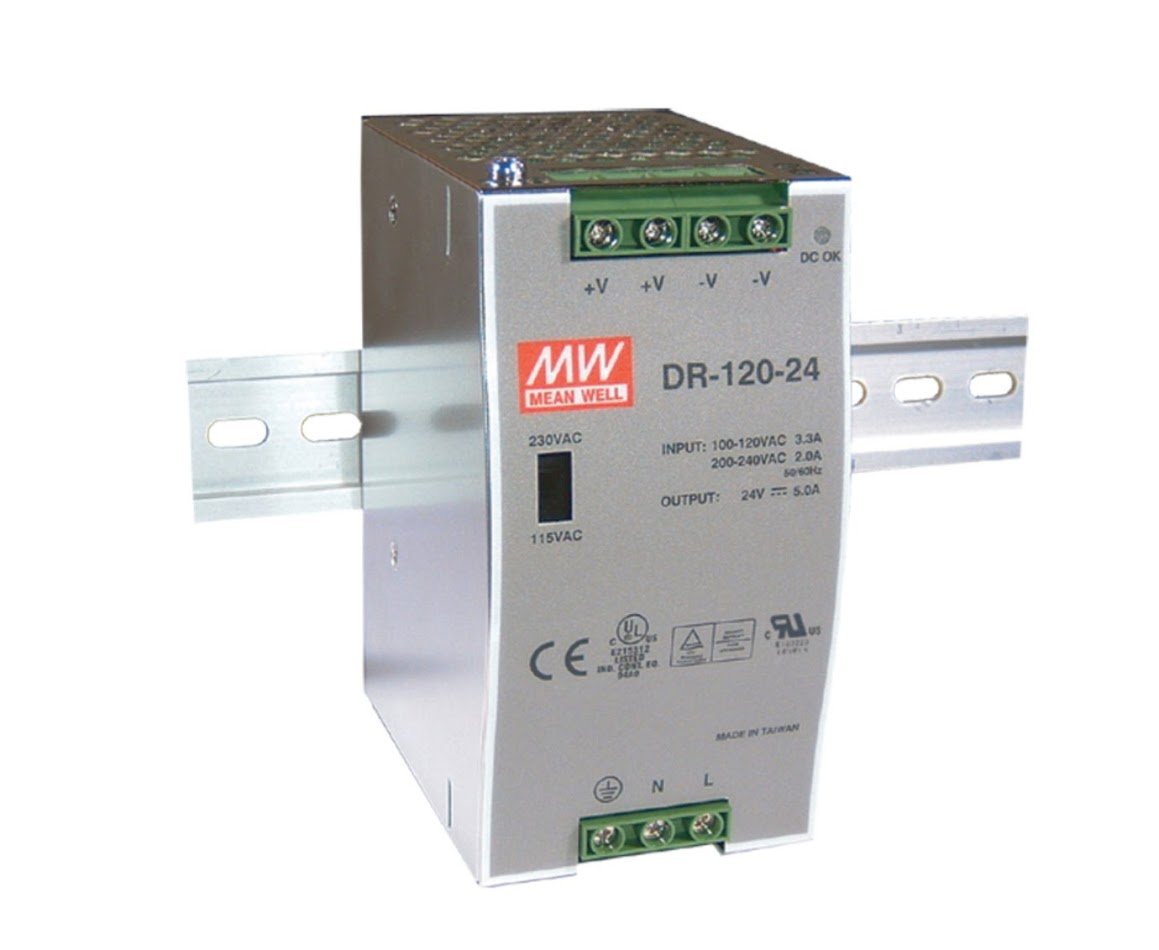 DIN Rail PS 120W 12V 10A DR-120-12 Meanwell AC-DC SMPS DR-120 Series MEAN WELL Switching Power Supply