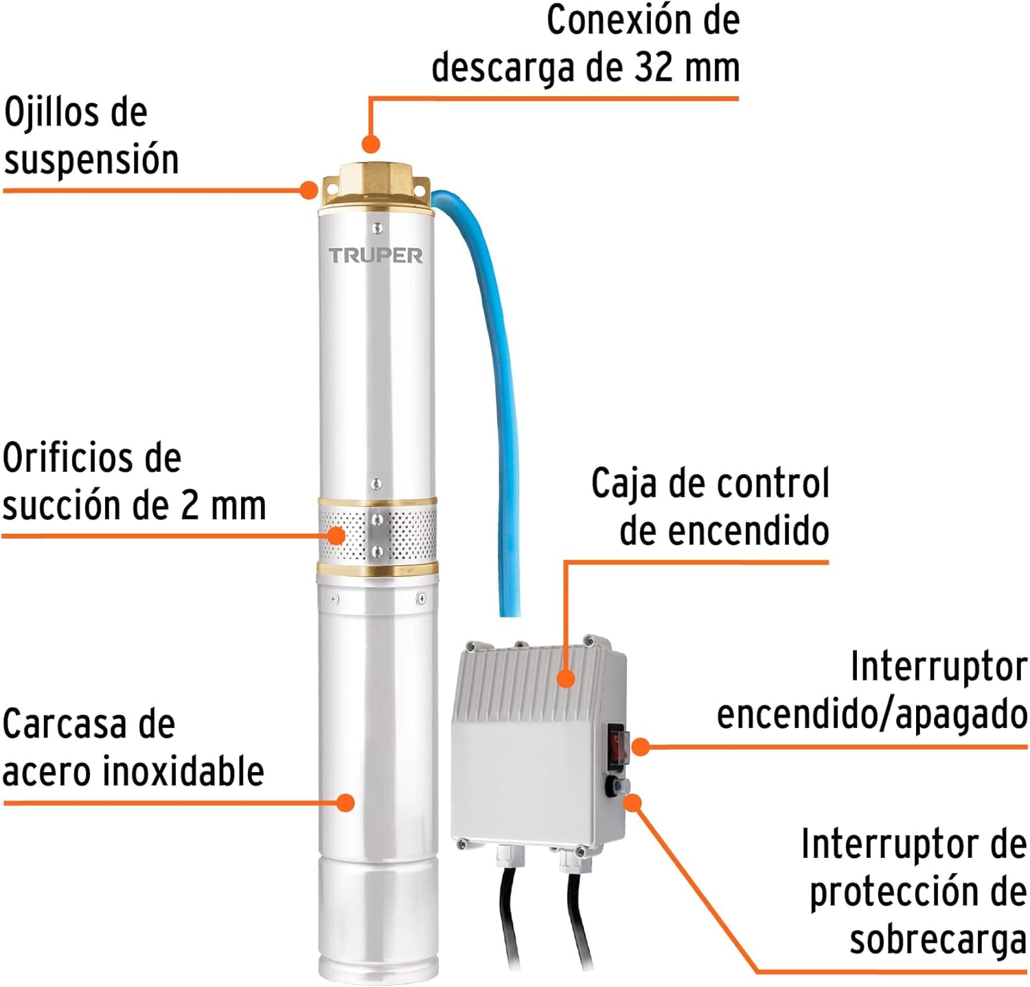 type submersible pump for clean water bullet 1/2 HP