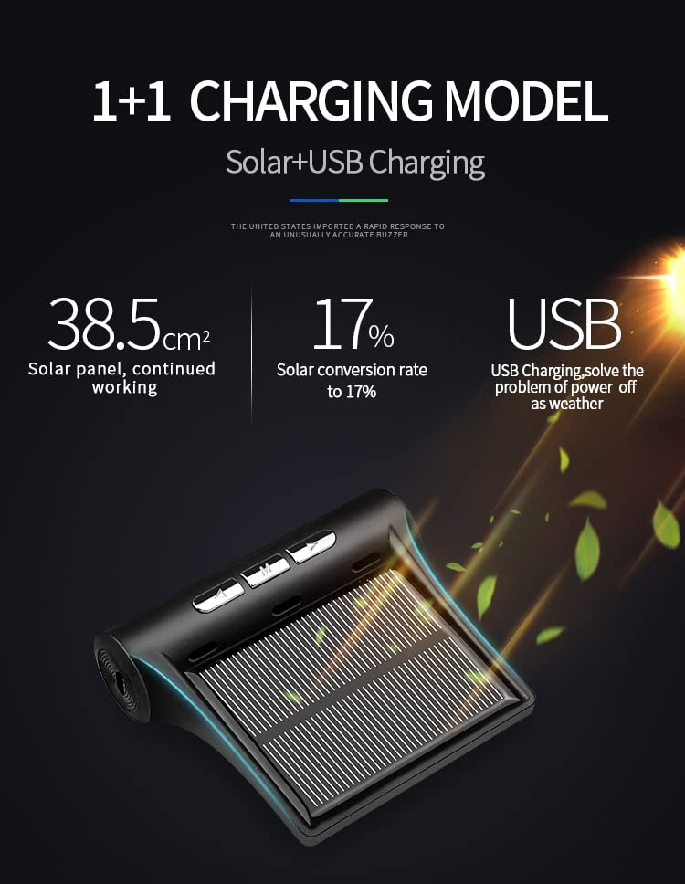 Image of Solar & USB Charging TPMS for Cars - Tire Pressure Monitoring System with Alarms | Internal Sensors | LCD Display | Tyre Pressure Monitor | Car Air Pressure Monitor