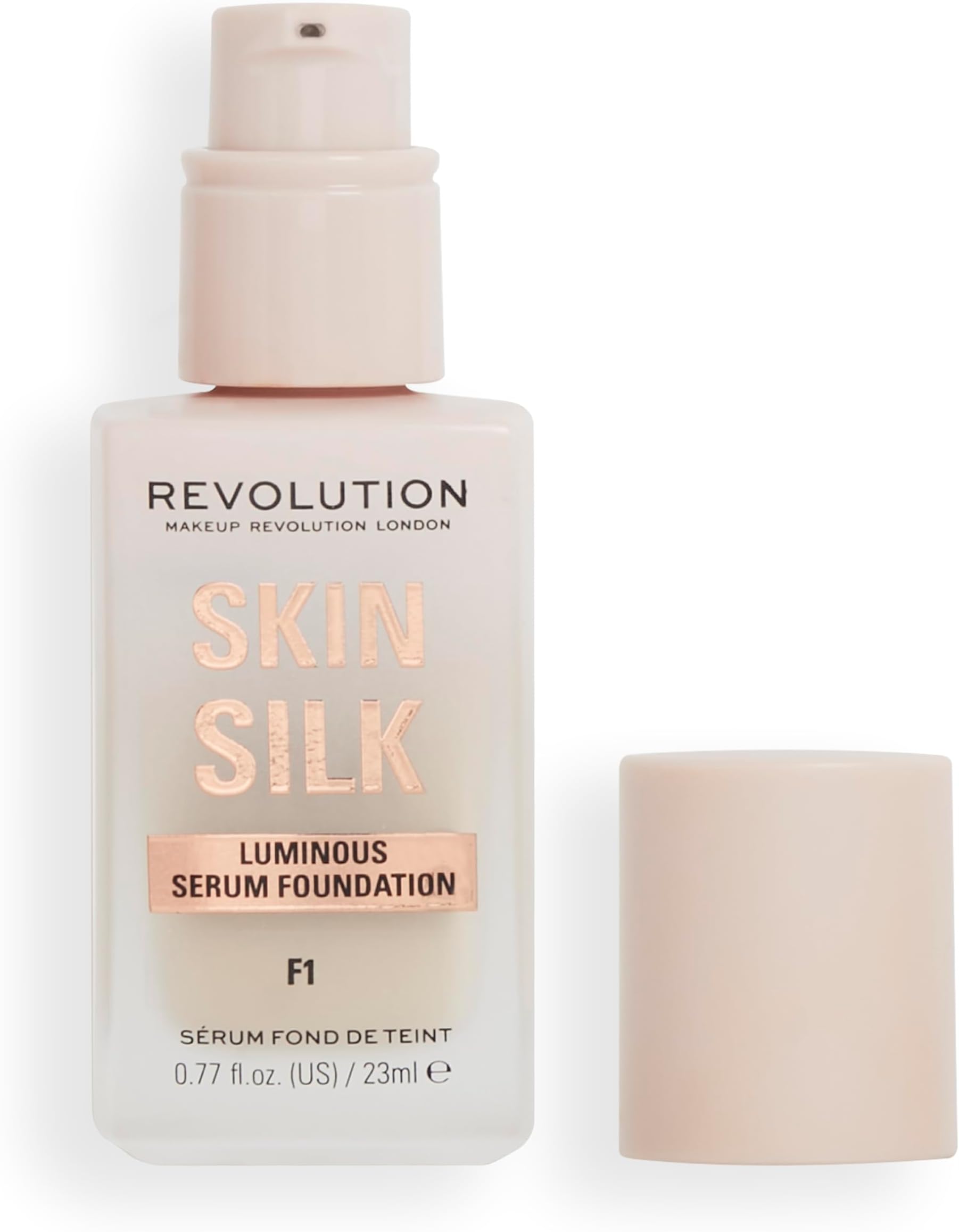 Makeup Revolution, Skin Silk Serum Foundation, Light to Medium Coverage, Contains Hyaluronic Acid, F1, 23ml