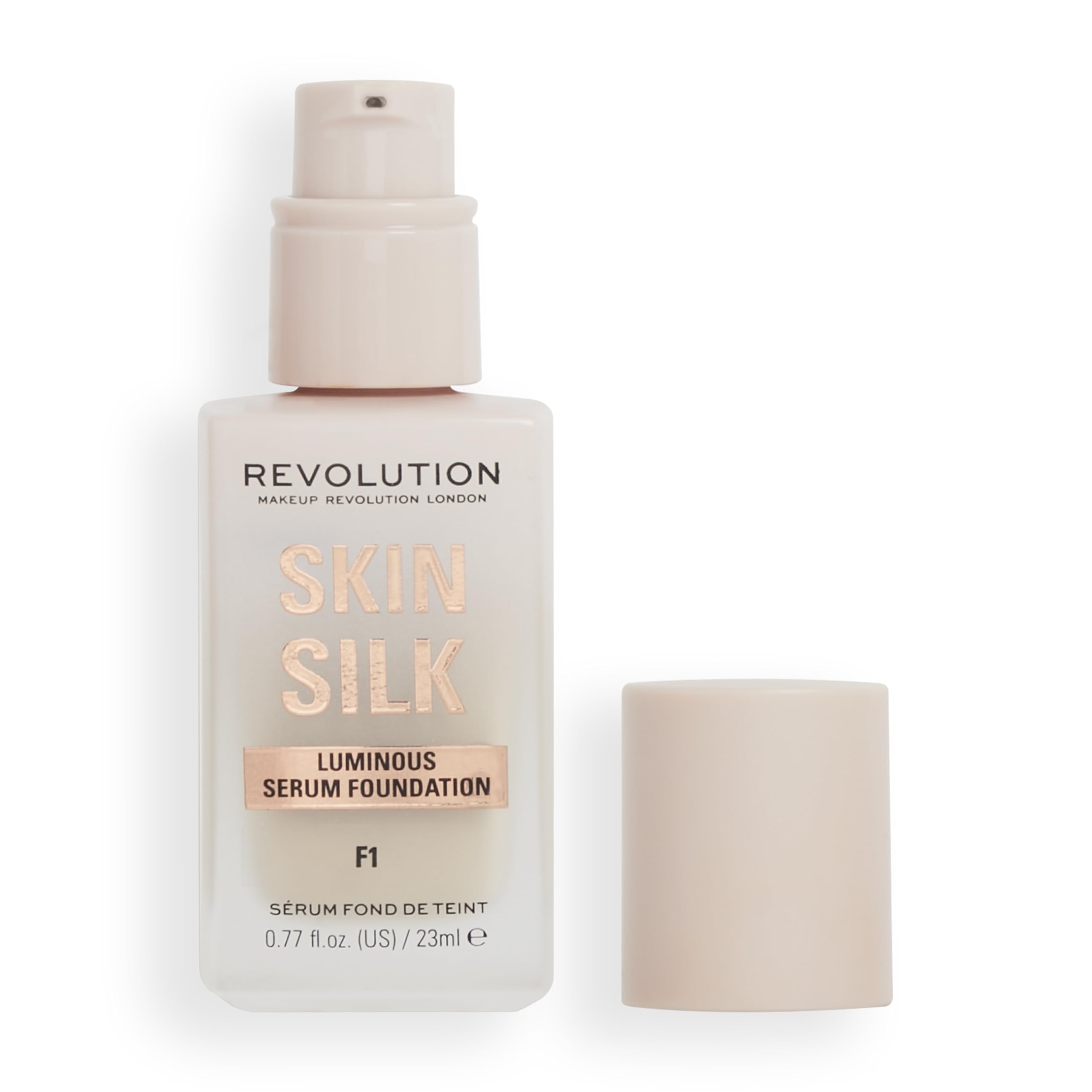 Makeup Revolution, Skin Silk Serum Foundation, Light to Medium Coverage, Contains Hyaluronic Acid, F1, 23ml