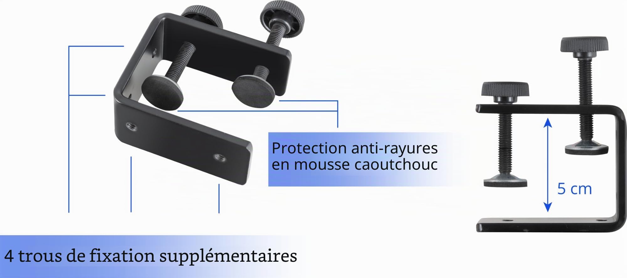 Pronomic LS-210 Support Ordinateur Portable Deluxe avec Pinces, 5 à 27