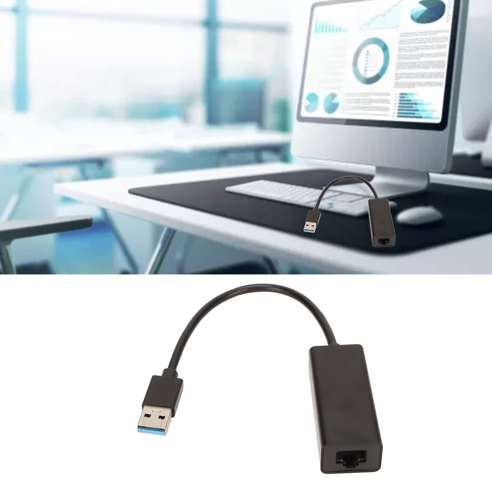 Adapter Ethernet USB C do RJ 45, technologia DSP Technologia sygnału mieszanego Tryb Adaptacyjna korekcja 10 Mbs RTL8156B Adapter Ethernet USB, redukcja dźwięku pogłosu dla laptopa