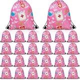 24 unidades de mochila com cordão de enfermeira, estampa temática de enfermeira, bolsa de ombro, fofa, rosa, poliéster, bolsa de viagem, presentes de agradecimento para enfermeiras, semanas,
