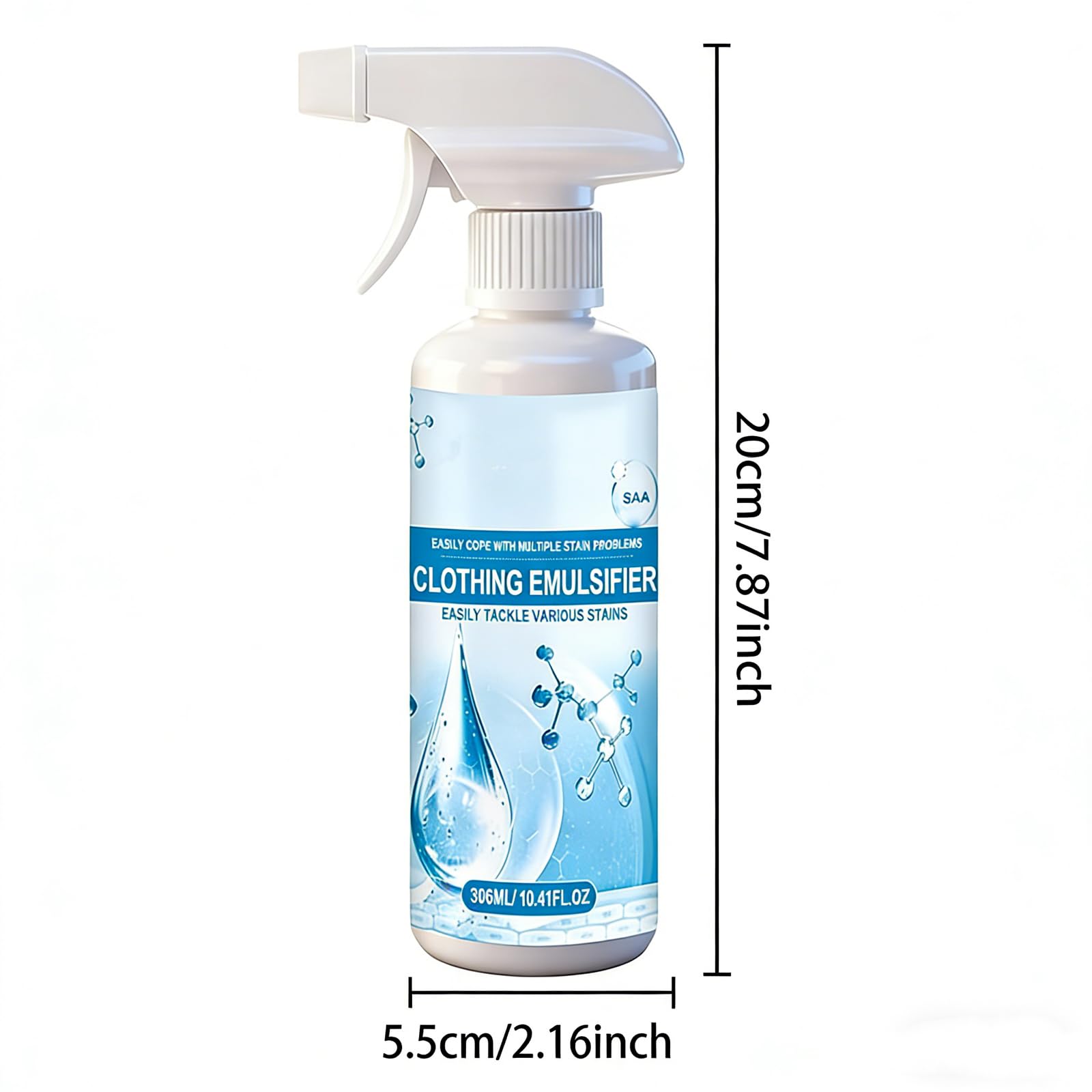 2026 New Clothing Emulsifier,Cleanse Spray,Powerful Stain Remover Clothes Dry Clean Spray No Damage Fabric Spot,non-ionic laundry pre-treatment (1pcs)