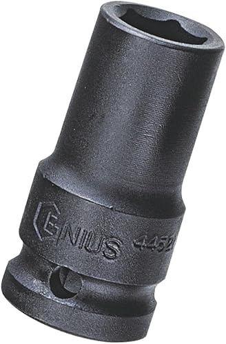 Genius Tools 445217 - Llave de vaso de impacto semiprofunda (12", 0.669in)