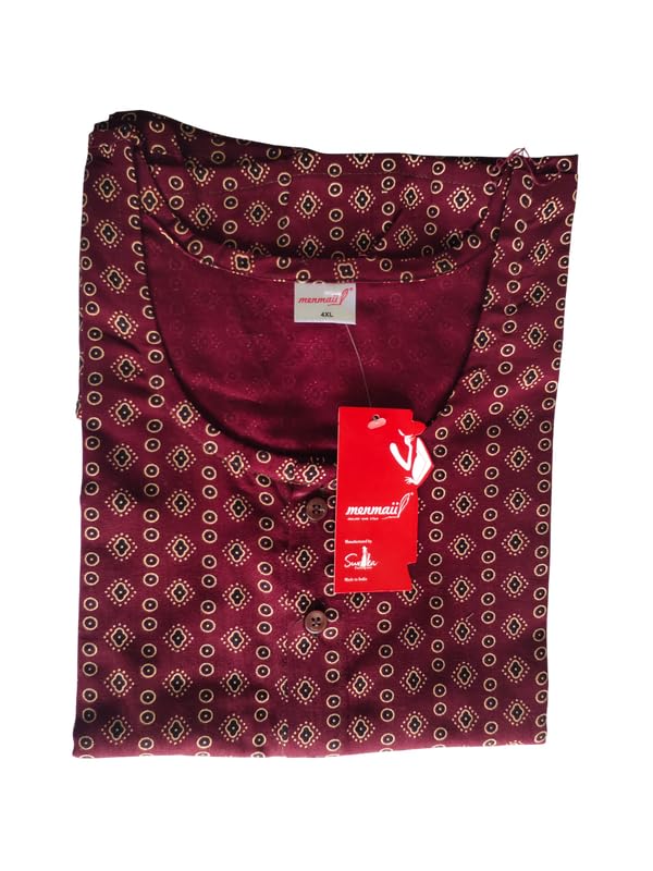 Image of MENMAII Women's [L-4XL] Full Open /Front Buttoned [a Kind of Adaptive Clothing] Multipurpose Nighty for Maternity /Pregnancy /Elderly /Patient /Feeding /Hospital Purpose Nighty Calf Length