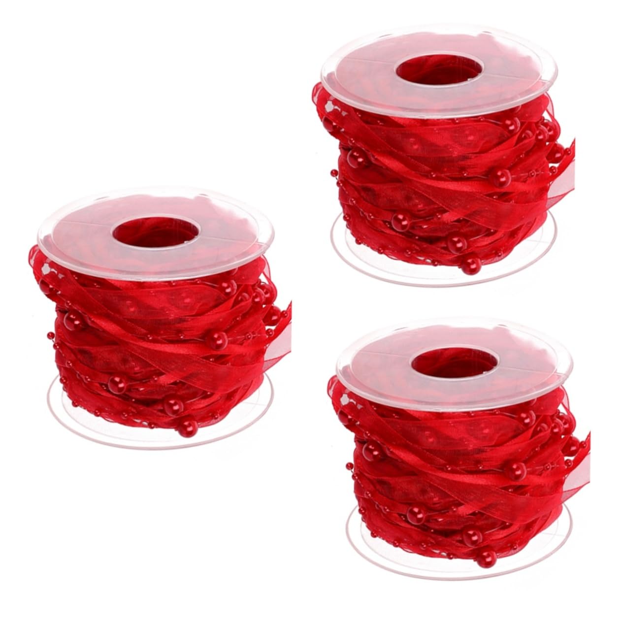 SEWACC 3 Rollen Dekoratives Perlenband Geschenkband Blumenstraußbänder Für Paket Hochzeitsband Piyester Gurtbänder Für Party
