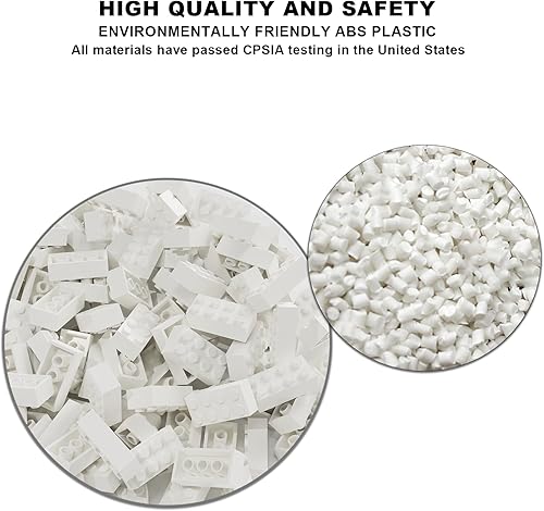 Miniatura 7 de Bloque clásico de ladrillos a granel de 2 x 4, 300 piezas de ladrillo de construcción blanco, compatible con piezas y piezas Lego 3001, juego