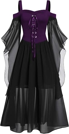 Womens Halloween Cosplay Dance Party Dress Gothic Party Vintage Dresses