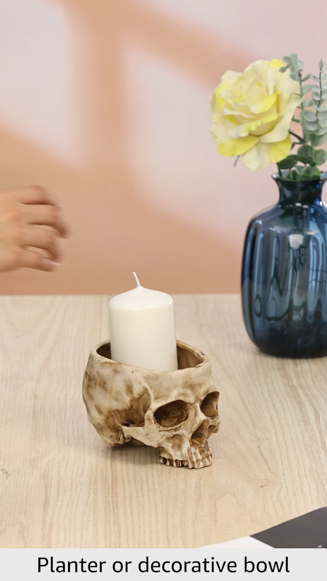 Amazon.com : READAEER Skull Planter with Drain Hole, Resin Skull