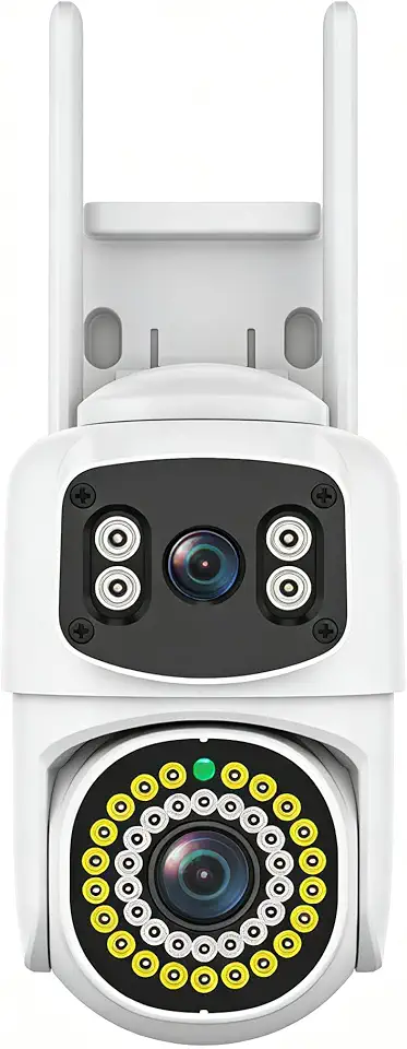 Câmera de Segurança Wi-Fi Externa 360° Full HD, Visão Noturna Colorida e Infravermelha, IP66 à Prova d'Água, Áudio Bidirecional, Monitoramento via Celular e Sensor de Movimento Inteligente