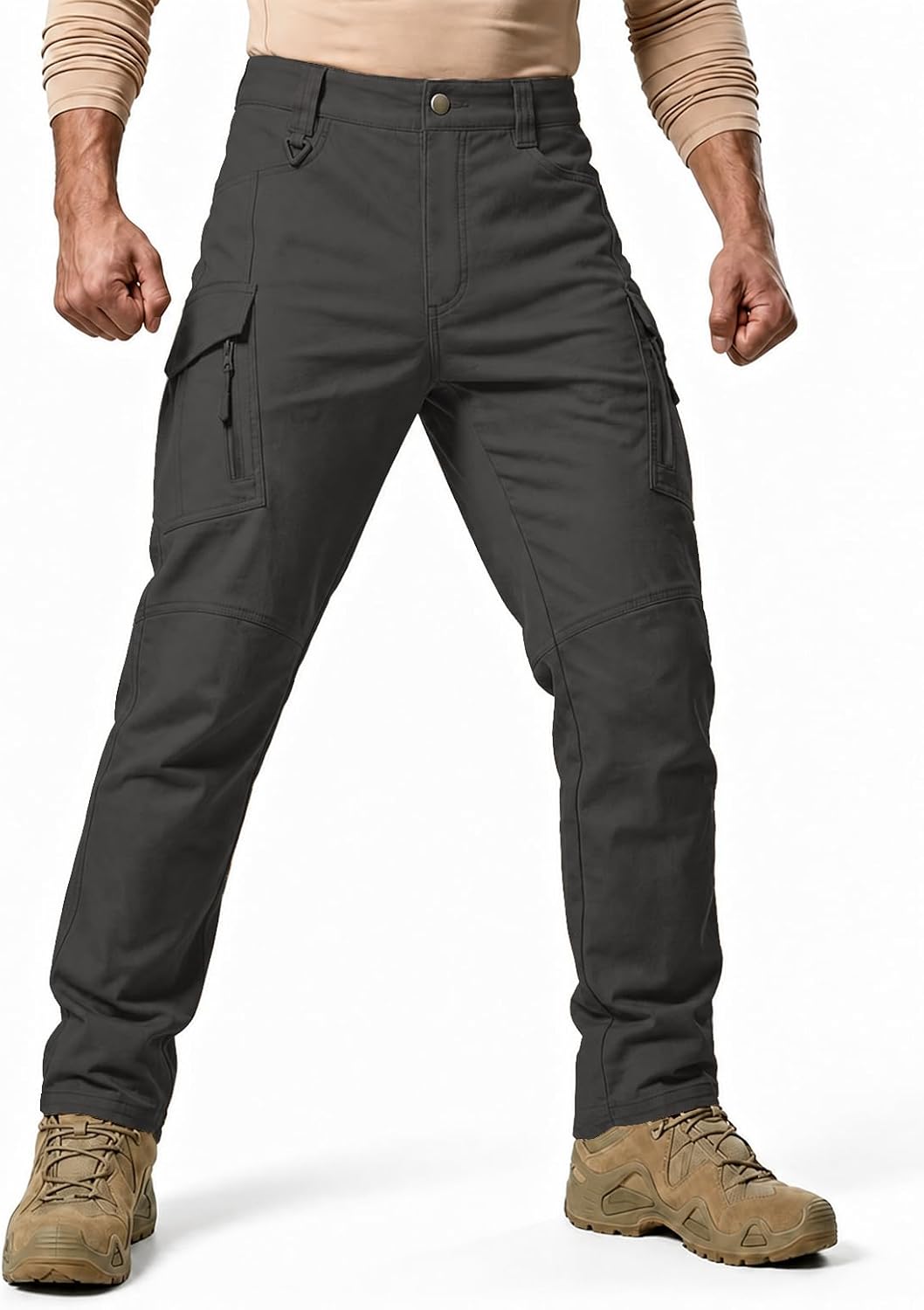 Tactical Pants for Men Water Resistant Ripstop Lightweight Cargo Hiking Work Pants with 9 Pockets