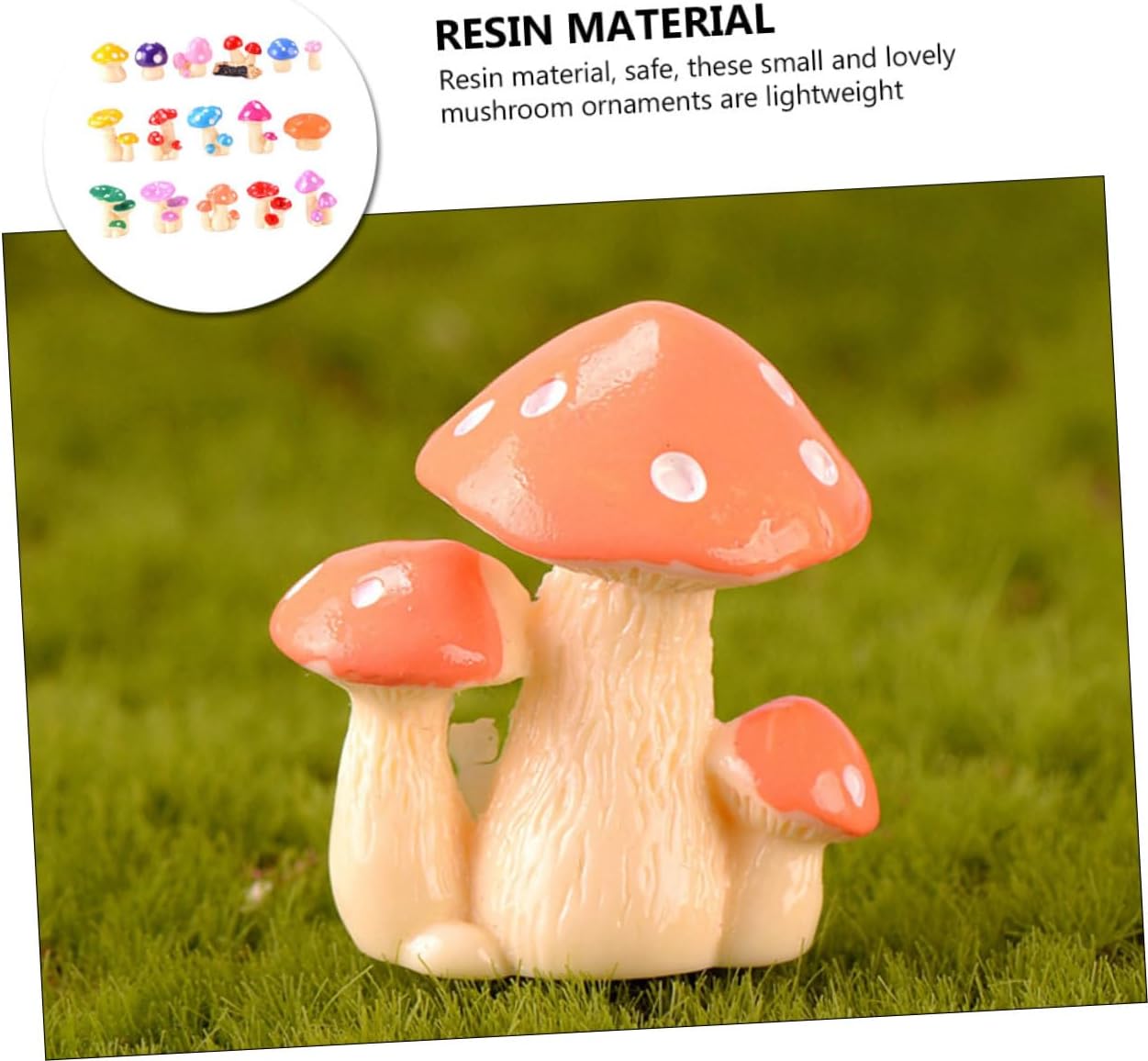 VANZACK 64pcs Miniature Mushroom Ornaments Mixed Style Resin Statues for Crafts Decorate Bonsai Vibrant Landscape Figures for Home and Holiday Displays