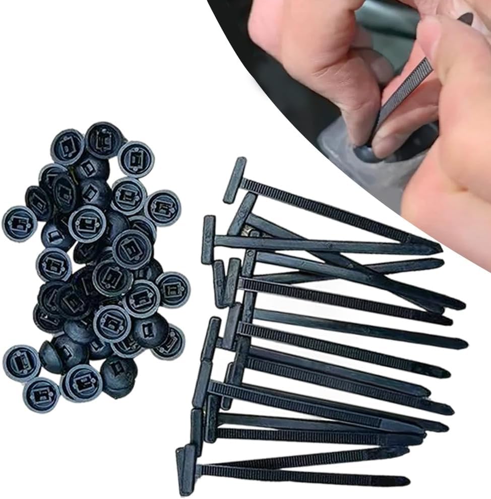 Lot de 50 attaches de câble universelles en nylon pour voiture