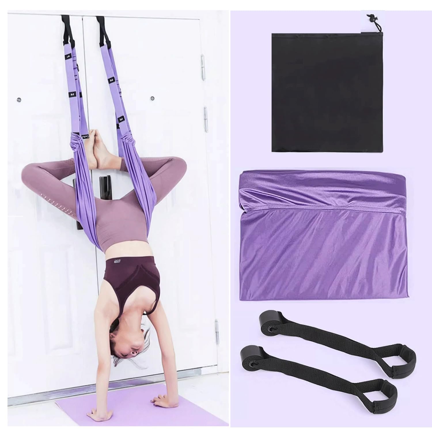 Cinghia Per Amaca Yoga 200 Cm - Band Per Stretching, Pilates E Fitness | Regolabile A 8 Livelli - Foto 6