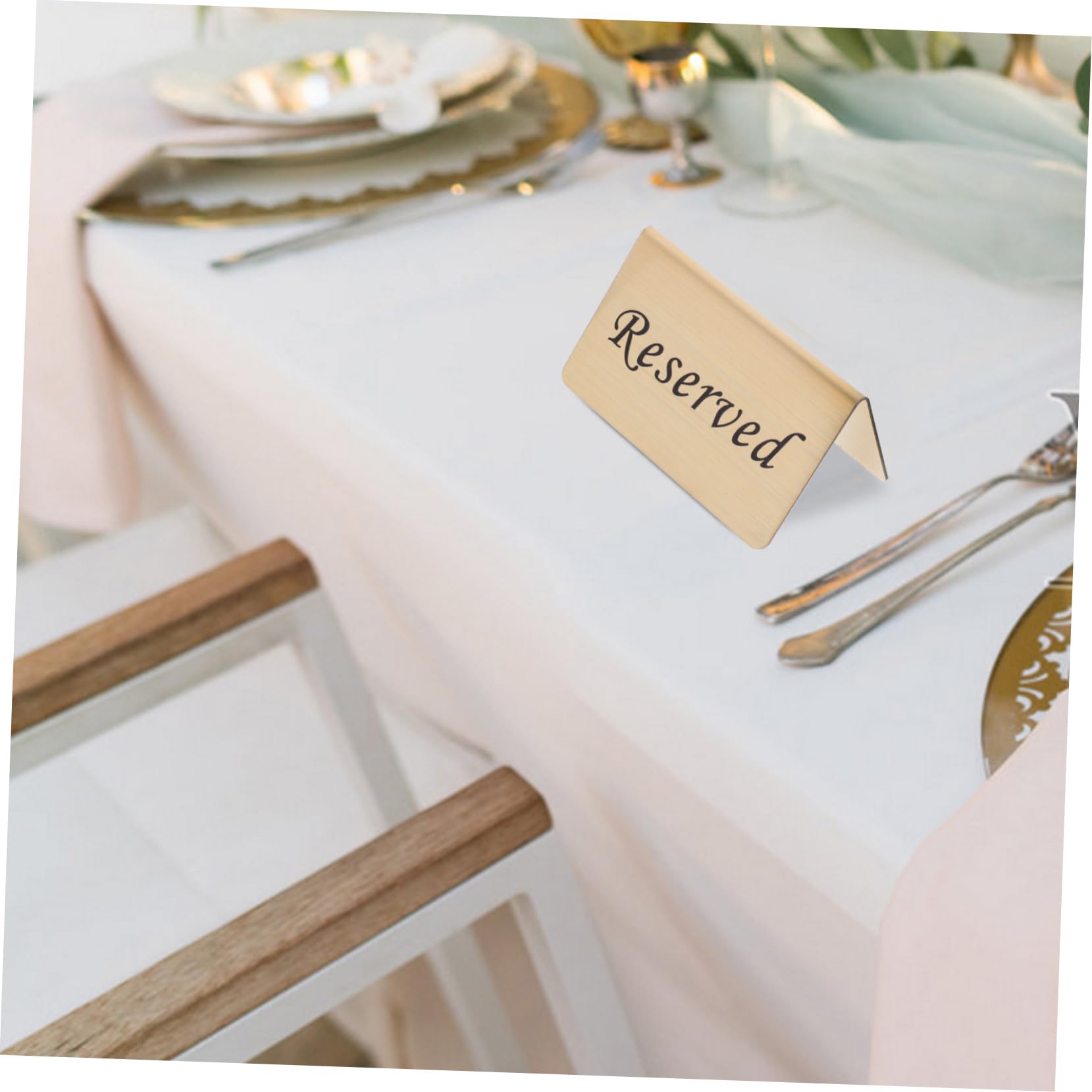 Letreros de Mesa Acero Inoxidable Dorado Reservada para Bodas y Fiestas Reutilizables y Ligeros Ideales para Mesas en Restaurantes y Cenas