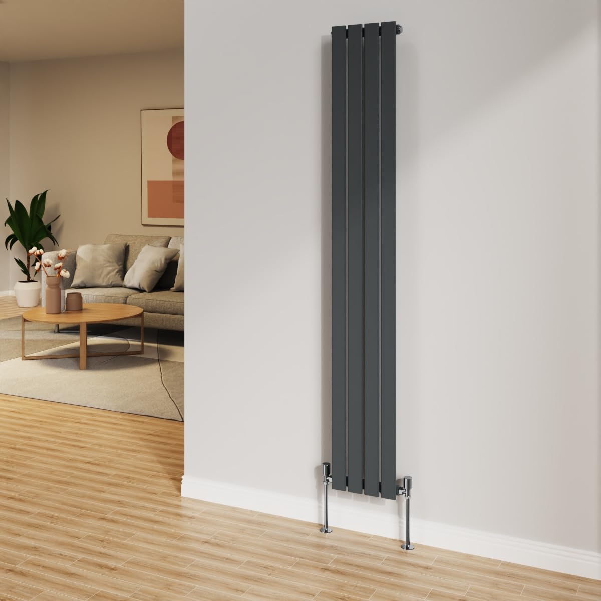 Nrg Anthracite 1800X272mm Radiator Vertical Flat Panel Bathroom Designer Single Rad Central Heating