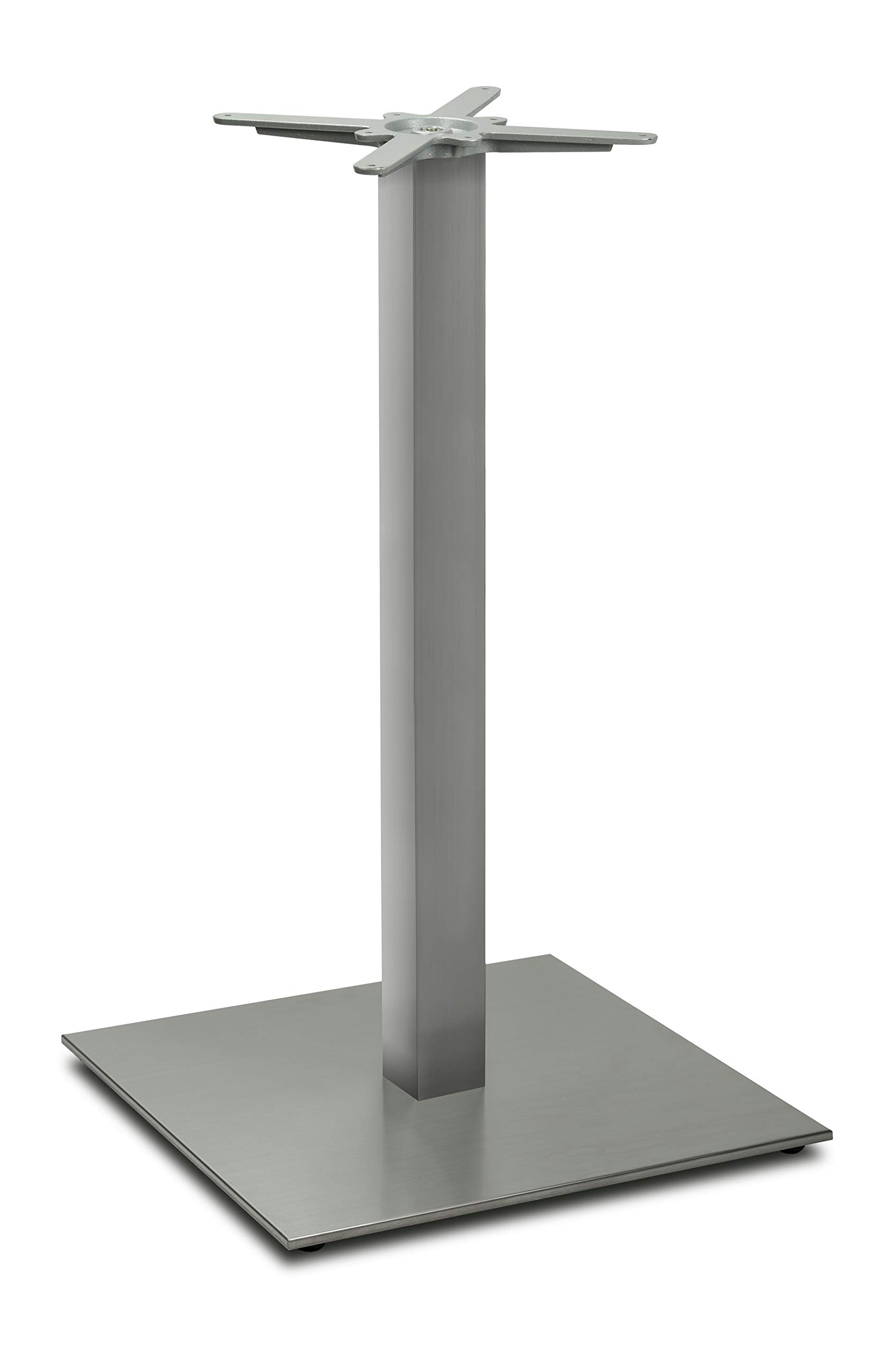 Stehtischgestell Tischbein Edelstahl | Premium | PD7594inox/110 | INOX | Stehtisch | Höhe 108 cm | 33 kg | Bodenplatte 60x60 cm | max. Tischplattengröße 90x90 / Ø 120 cm