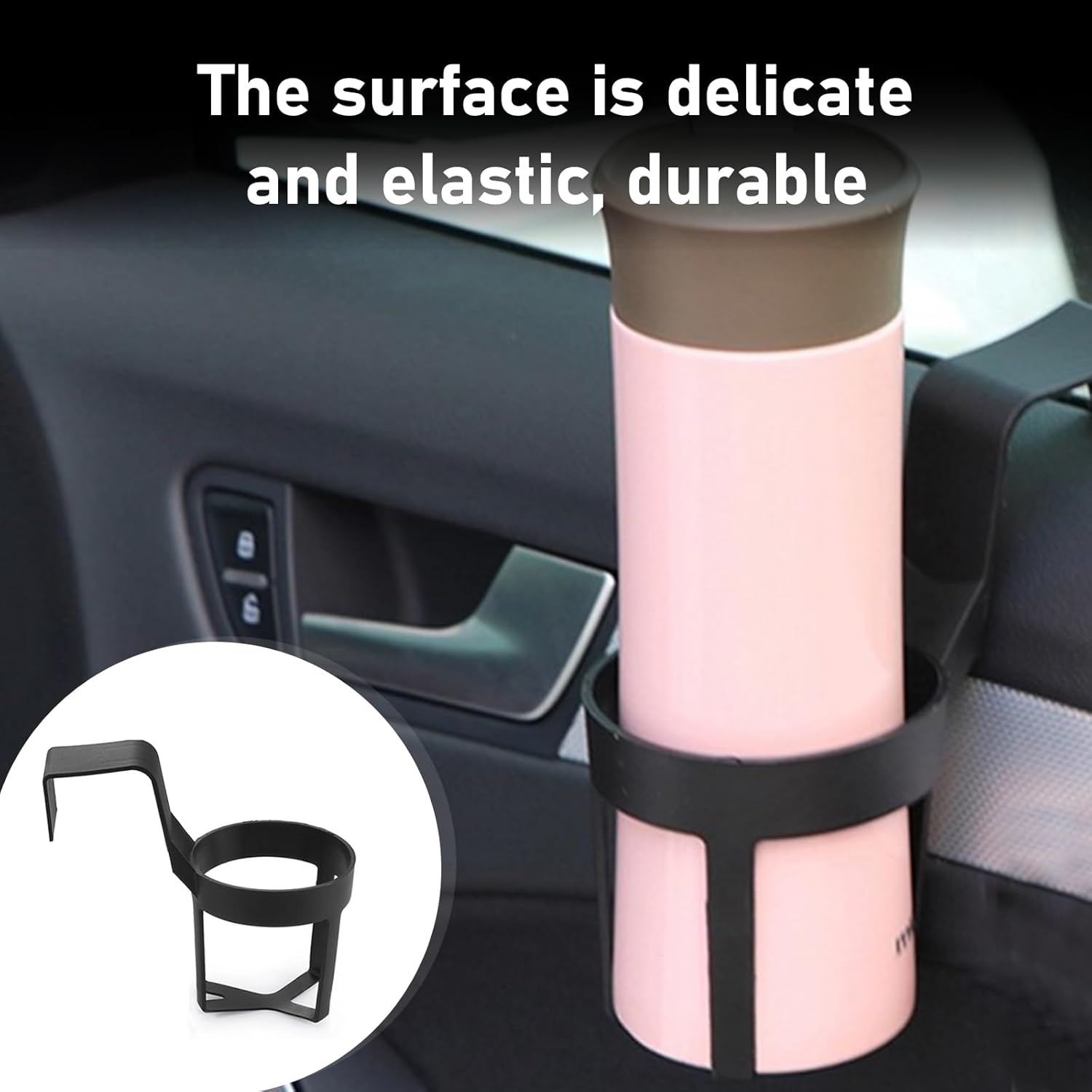 2 PCS Car Drink Cup Holders, Multi-function Hanging Organizer for Water Mug Phone Bag, Anti-spill Portable Armrest Gap Cup Holder, Universal Storage Interior for Most Cars (Black) - Image 4