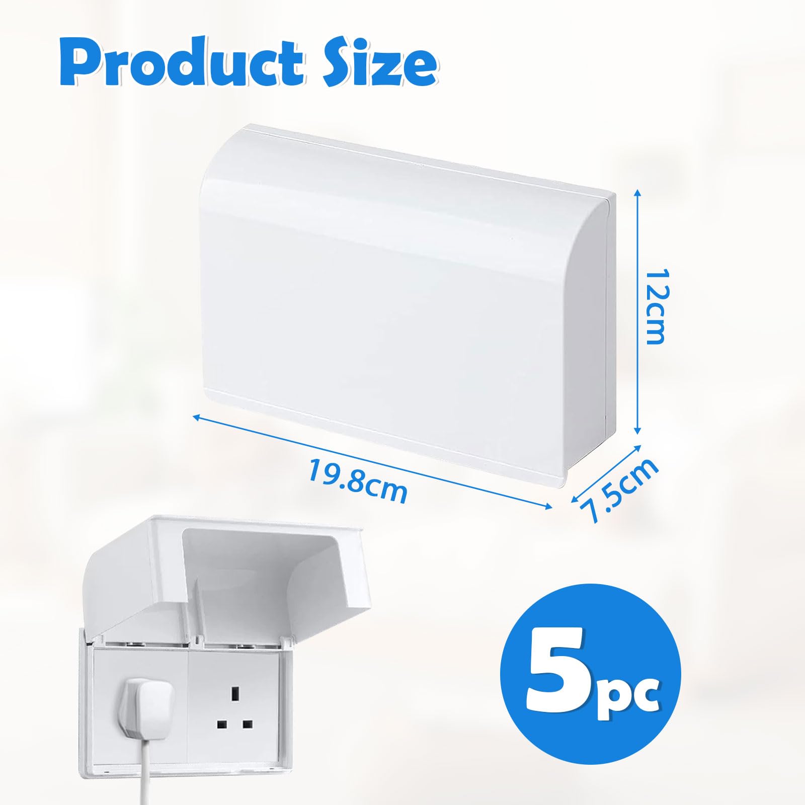 Set di 5 coperture per prese elettriche a prova di bambino, per la sicurezza dei bambini, protezione universale per prese elettriche per la sicurezza domestica, design a prova di neonati e animali