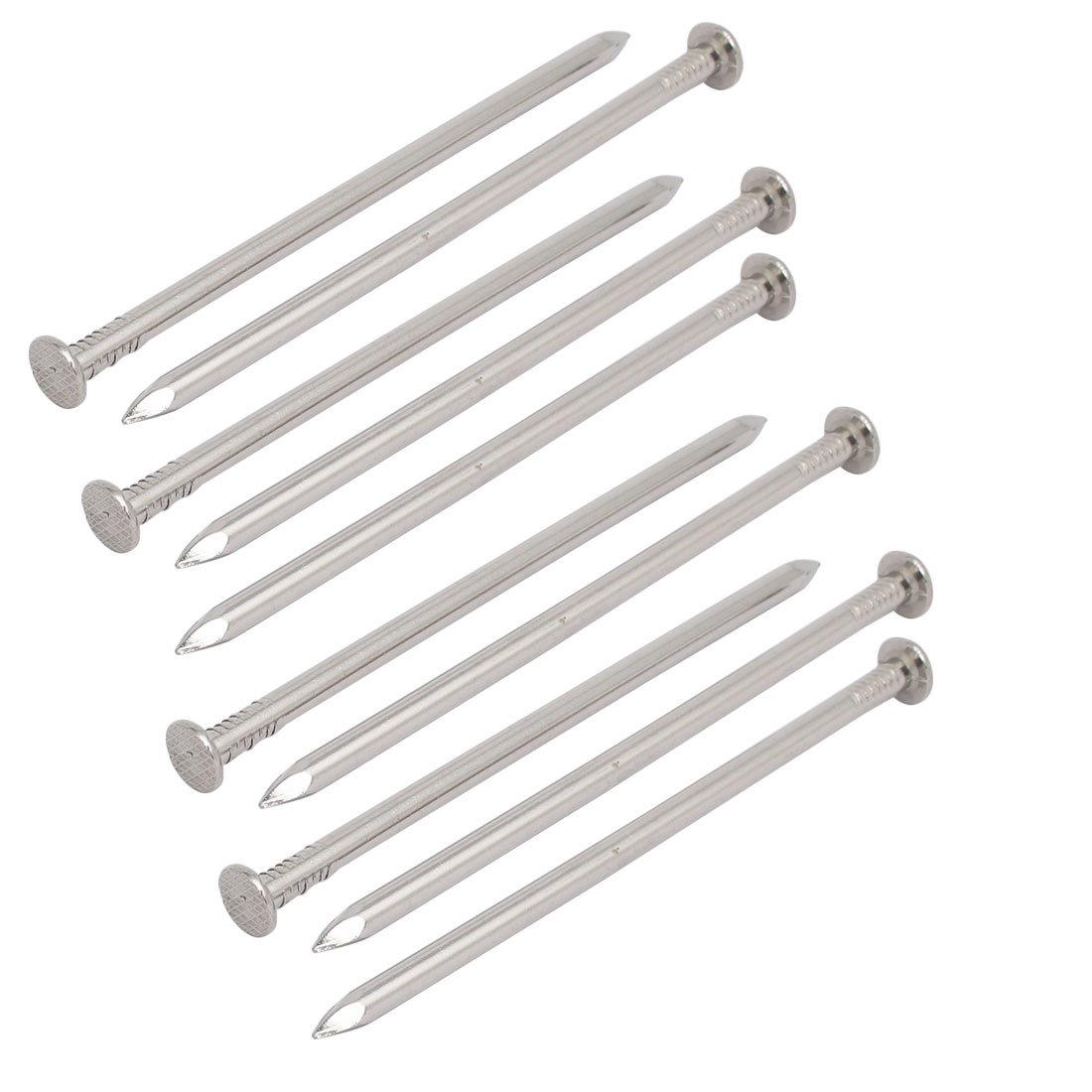 Aexit 5-inch Length Fastener 304 Stainless Steel Cement Wood Sliding Nail Silver Tone 10pcs Model:45as568qo510