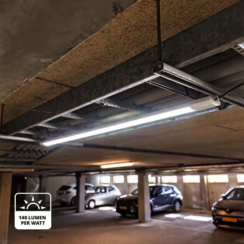 HOFTRONIC - 8er Pack LED Lichtleisten 120cm 40W Röhrenlampe Komplett 4000K Neutralweiß 4800lm Super Hell 30000h Langfeldleuchte 1200x74x25mm (LxBxH) Kellerlampe garagenbeleuchtung - IP20 Innen