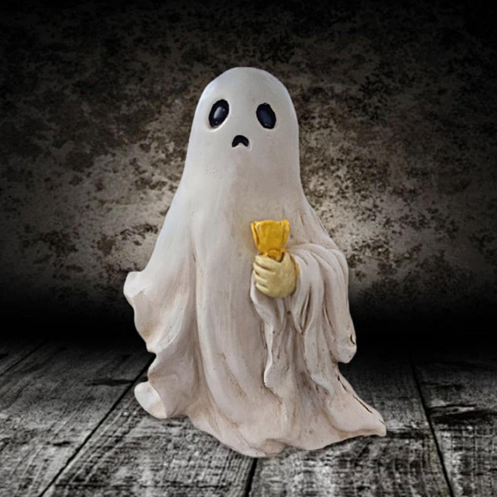 Statue Fantôme Mignon, Figurine Fantôme Halloween En Résine