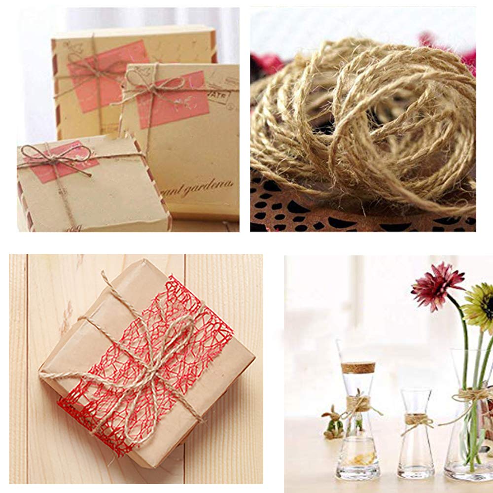 Jute-Schnur 3 Rollen à 300m - 1mm Dicke Naturbast Für Deko & Geschenke