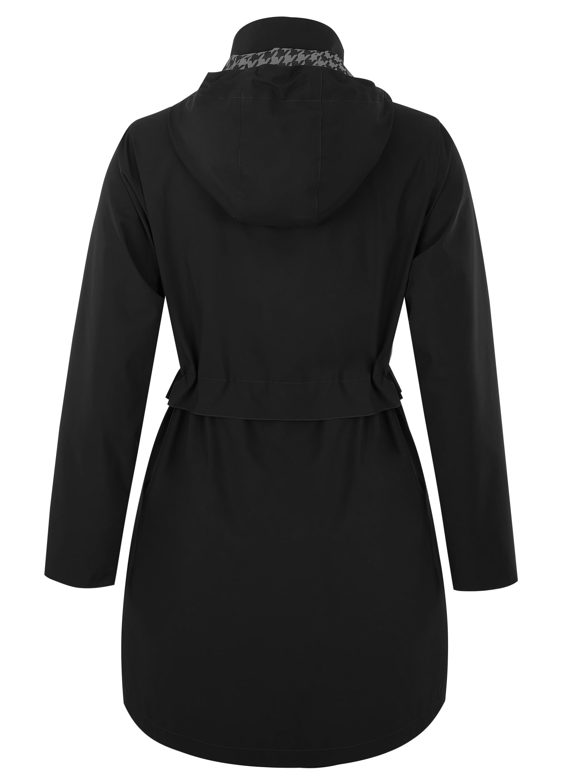 Regenjacke Damen Wasserdicht Kapuze Regenmantel Jacke Atmungsaktive Mantel Übergangsjacke Lang Trenchcoat Frühling Herbst S-2XL