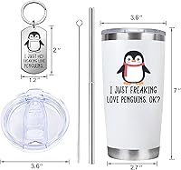 Vista 2 de Vaso de café de pingüino, regalos de pingüino para mujeres, regalos de pingüinos, idea de regalo para amantes de los pingüinos, mujeres, hombres
