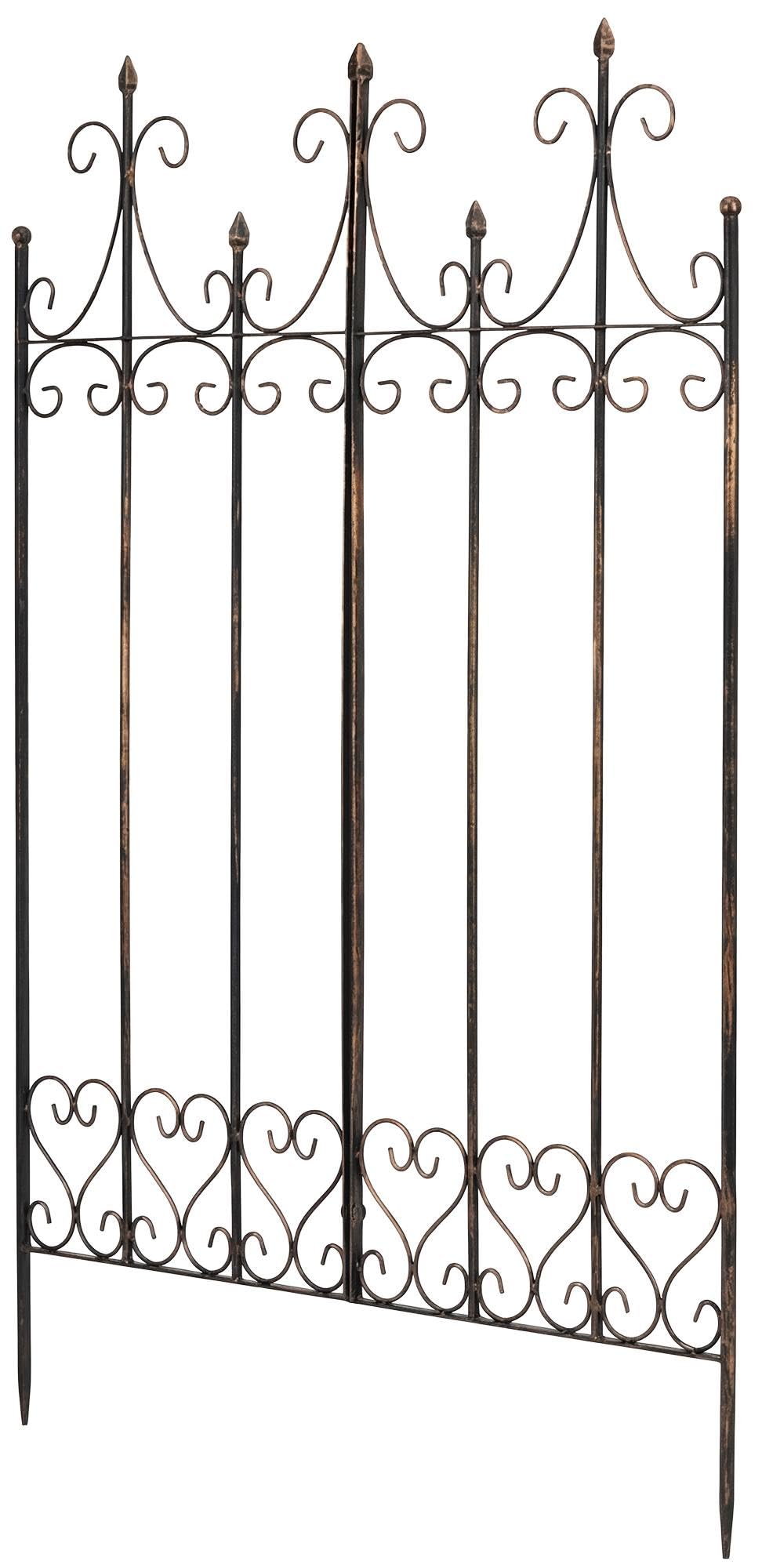 CLP Spalliera in Metallo Flieder Alta 130 cm, Supporto Stabile per Rampicanti, Preassemblata, Stile Rustico, Frangivista per Giardino, Colore:Bronzo