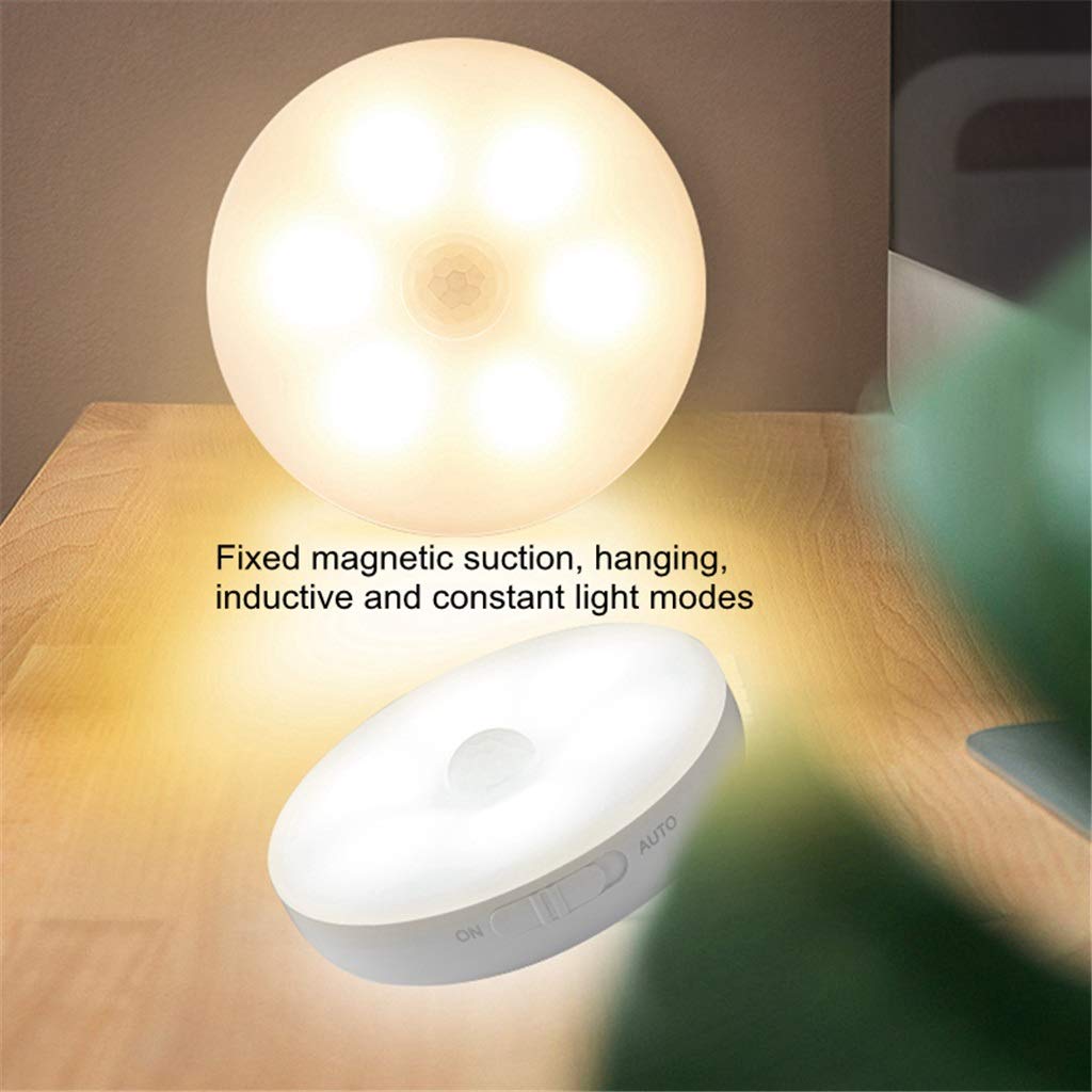 RAGGZZ Nuevo Smart Auto Pir Body Motion Sensor Led Inducción Recargable Noche Luz de Pared Activada Lámpara de Luz de la Luz Del Gabinete de Cocina