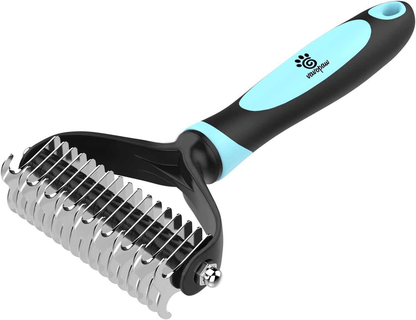 VavoPaw Pet Dematting Comb, Stainless Steel Grooming Dematting Rake Comb Grooming Deshedding Comb Tool for Dogs Cats, Removing Loose…
