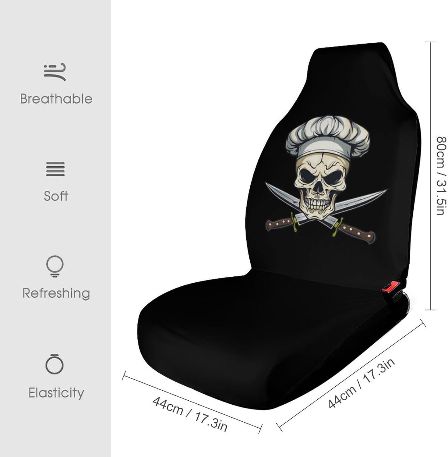 Chef Skull Knife Car Seat Covers Automotive Seat Covers Car Seat Protector Auto Front Seats Protector for Most Cars 2PCS