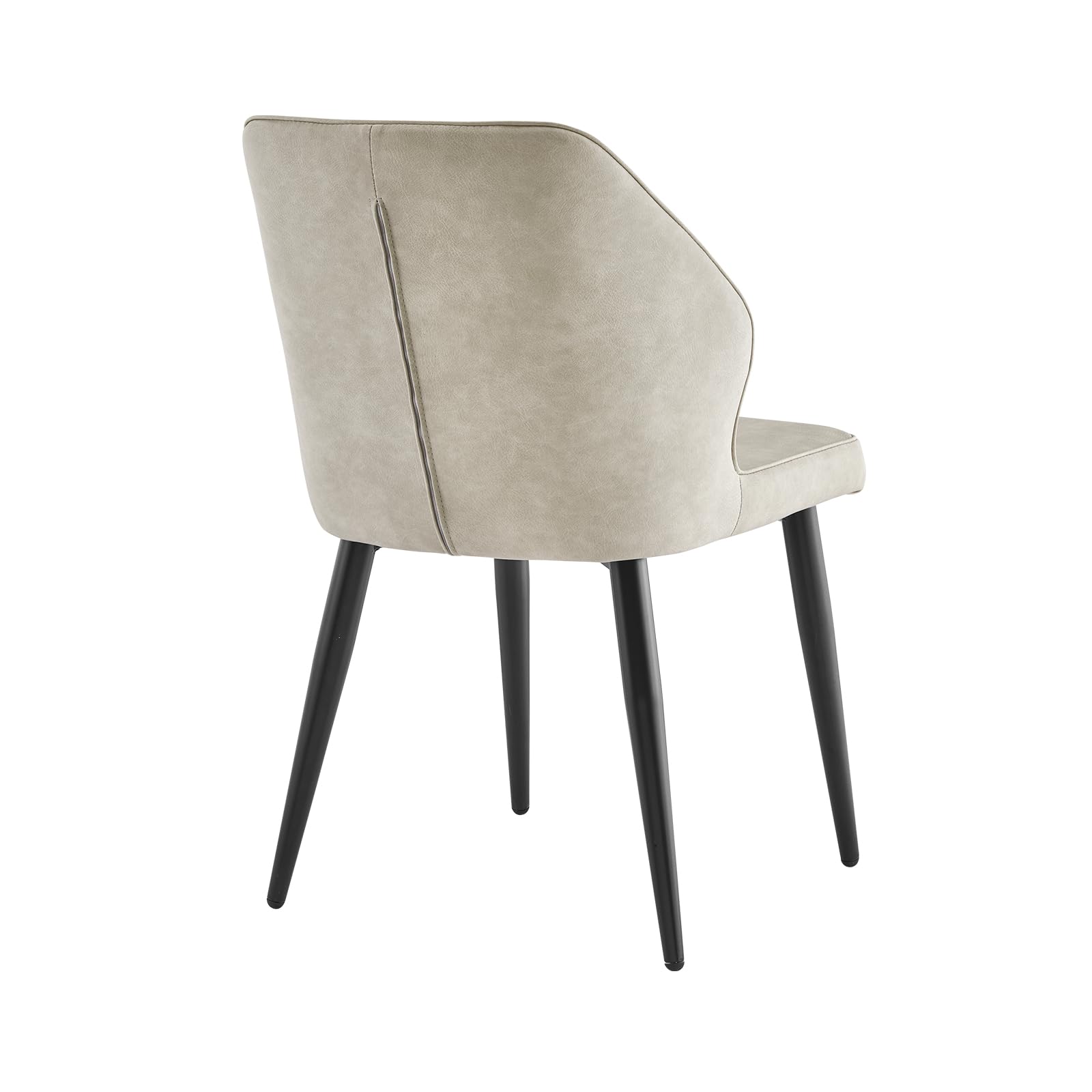 CLIPOP Esszimmerstühle 4er Set Retro Kunstleder Gepolsterter Esszimmerstuhl mit Rückenlehne und stabilen Metallbeinen, Küchenstühle Polsterstuhl für Home Office Möbel (Beige, 4)