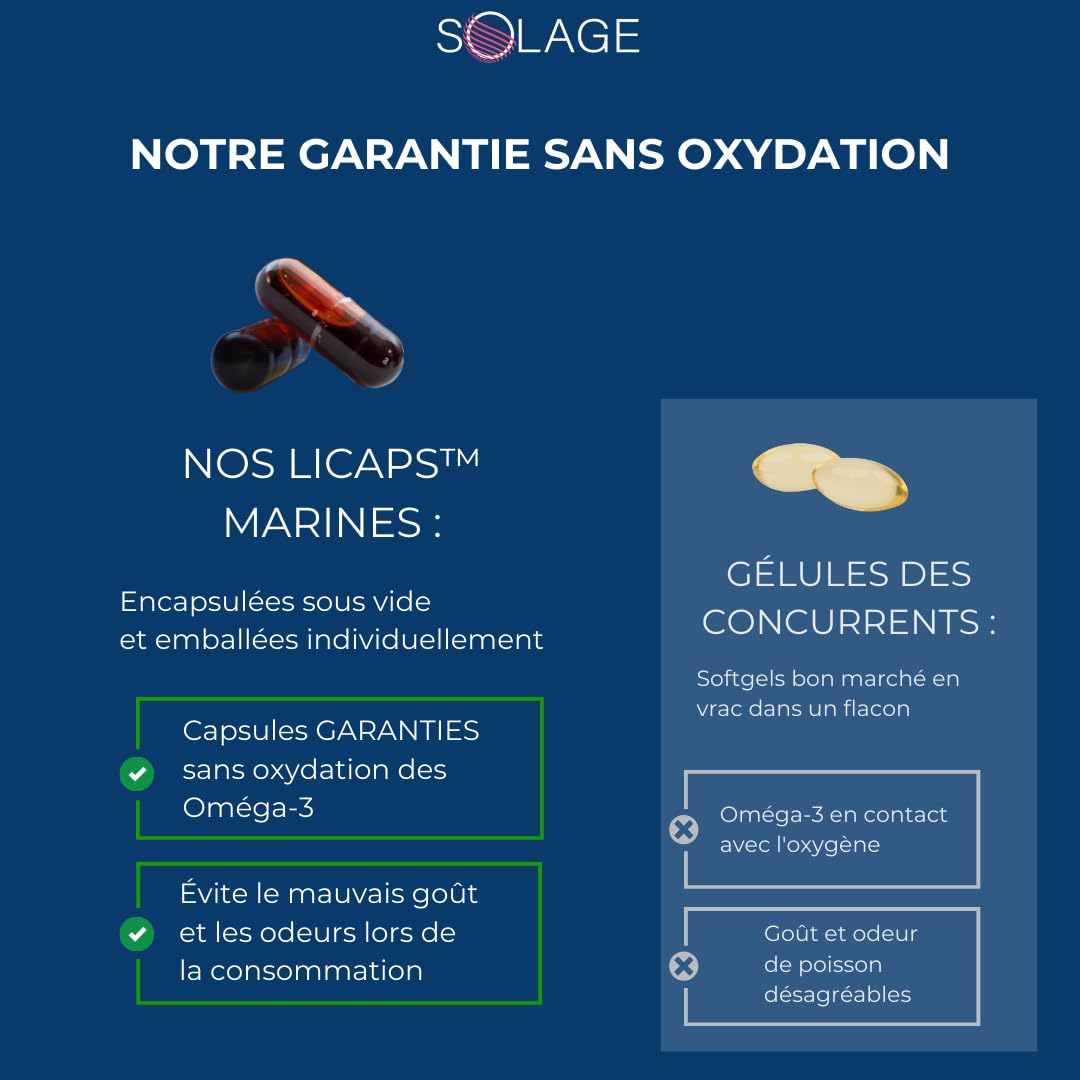 OMEGA-3 100% Huile de KRILL pure - Plus efficace que l’Huile de Poissons - 60 Capsules Licaps Sans Odeur SOLAKRILL- EPA DHA Astaxanthine Choline Vitamine A B – Fabriquée en France -Laboratoires SOLAGE