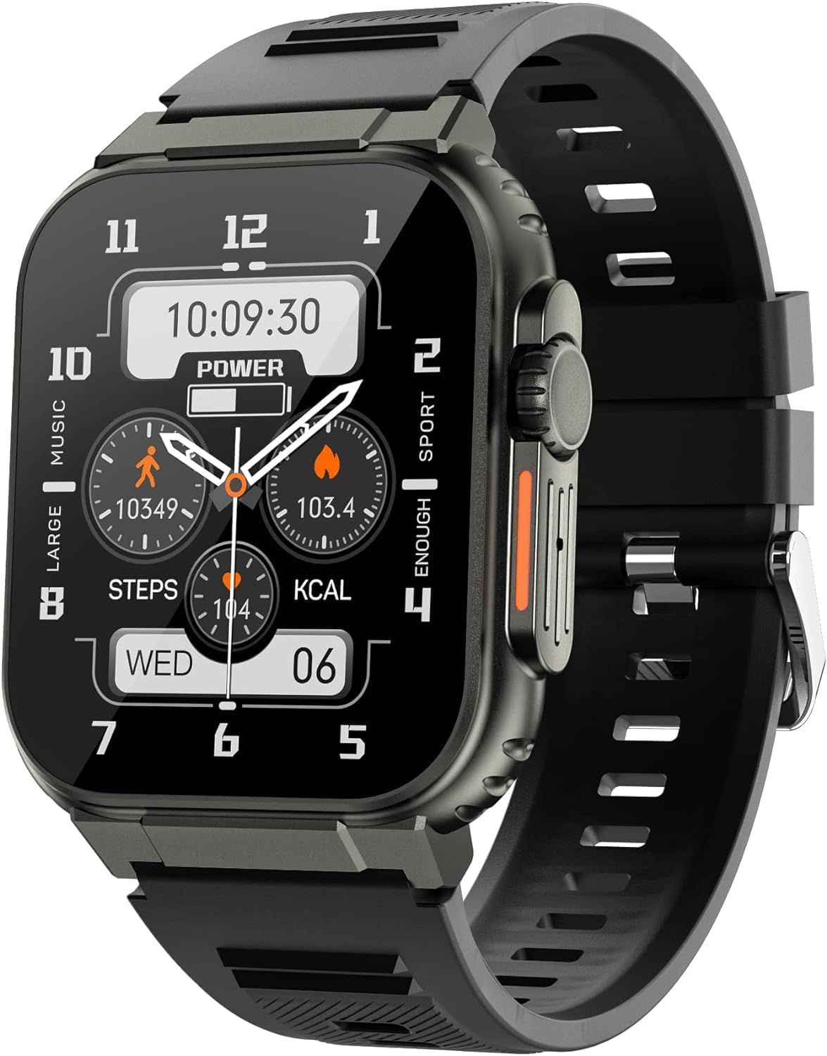 Smart watch|1.96" HD Screen|Answer Dials Message Reminders|Personalized Watch Face|music player|Fitness Tracker with Heart Rate Sleep Monitor|IP68 Waterproof|for Android & iPhon (1)