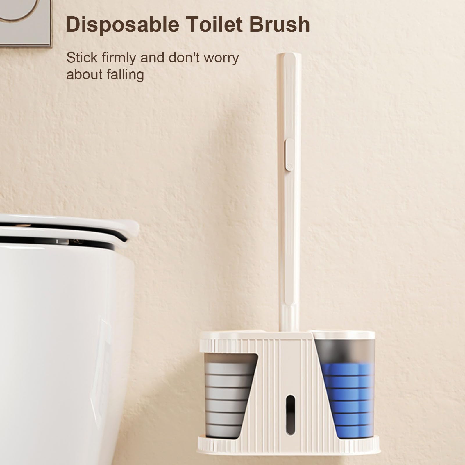 WC Schrubben Set mit Ersatzkopf Premium Badezimmer Zubehör für Haus und Hotel Gebrauch
