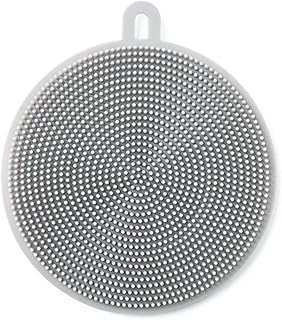Silicone Dish Scrubber, Multipurpose Round Silicone Sponges Reusable Dish Brush Dish Brush for Kitchen Dish Dishes Fruits Vegetables(Gray)