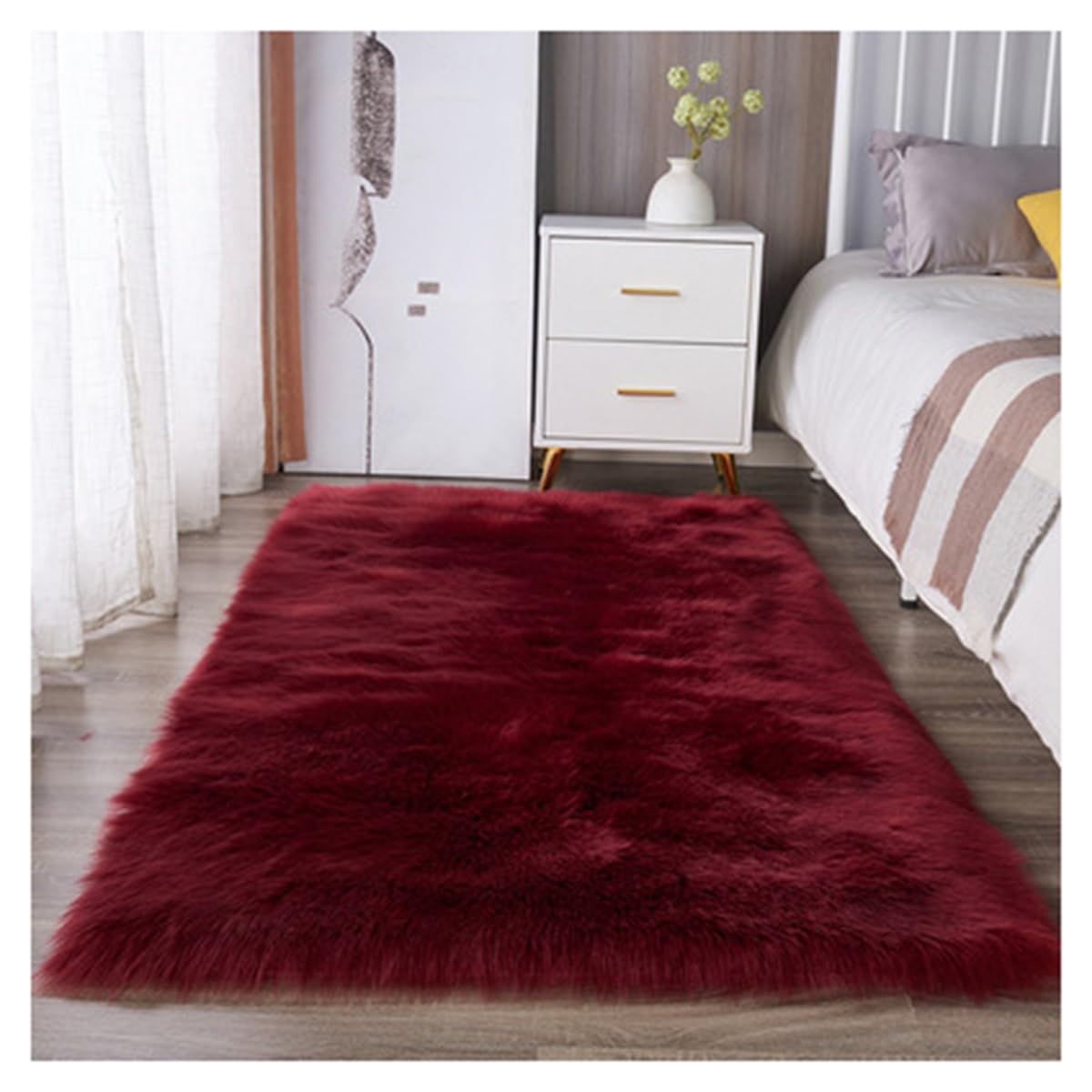 Tapis de chambre en peluche moelleux et doux pour un espace cocooning