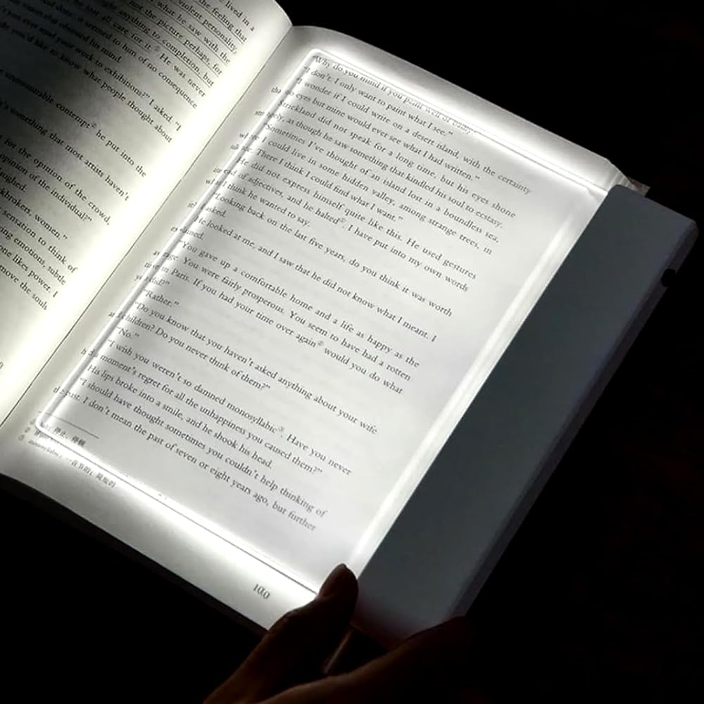 HATFRYF Flat Book Light, LED Flat Book Light, Study and Reading Lights, Soft and Eye-Friendly for Dorm Rooms - White