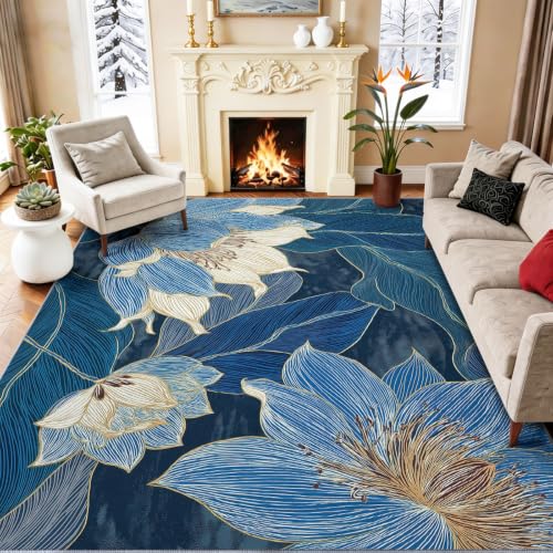 Tapis art bleu de haute qualité résistante à la tache 160x230cm - 3